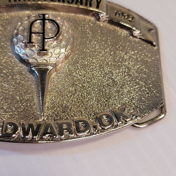 Vintage API Golf Belt Buckle Silver 25TH Anniversary Woodward, OK 1967-1992 - Picture 4 of 11
